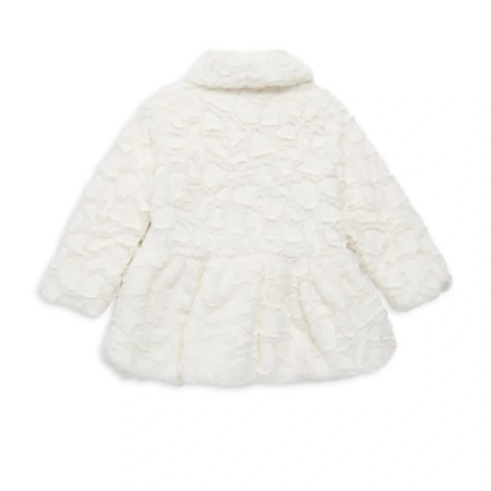 CALVIN KLEIN Little Girl's Textured Faux Fur Coat size 5